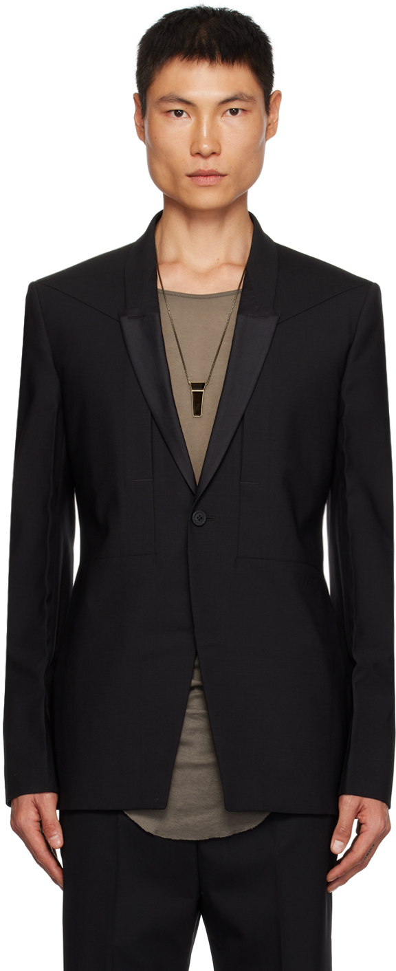 Black Soft Blazer by Rick Owens on Sale