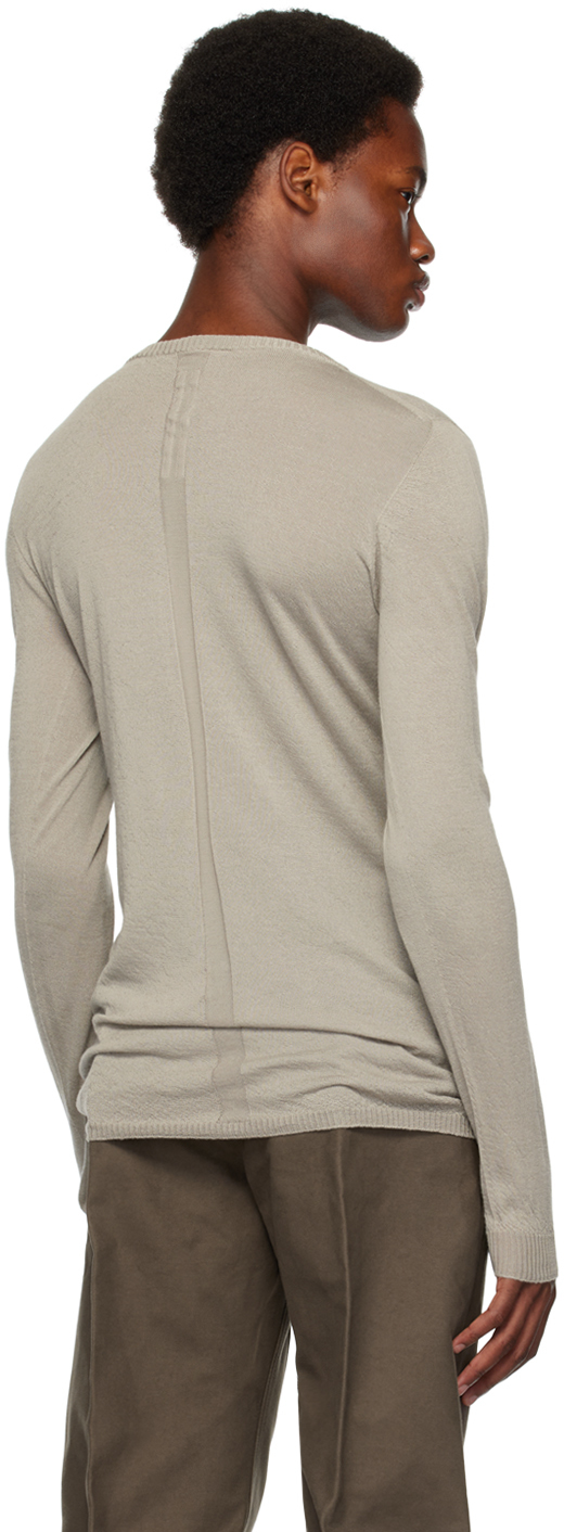 Rick Owens Gray Biker Level Sweater In 08 Pearl