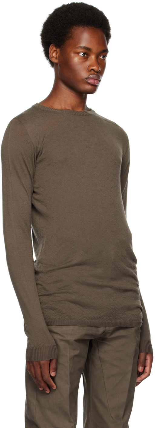 Rick Owens Biker Level Wool Sweater In 34 Dust