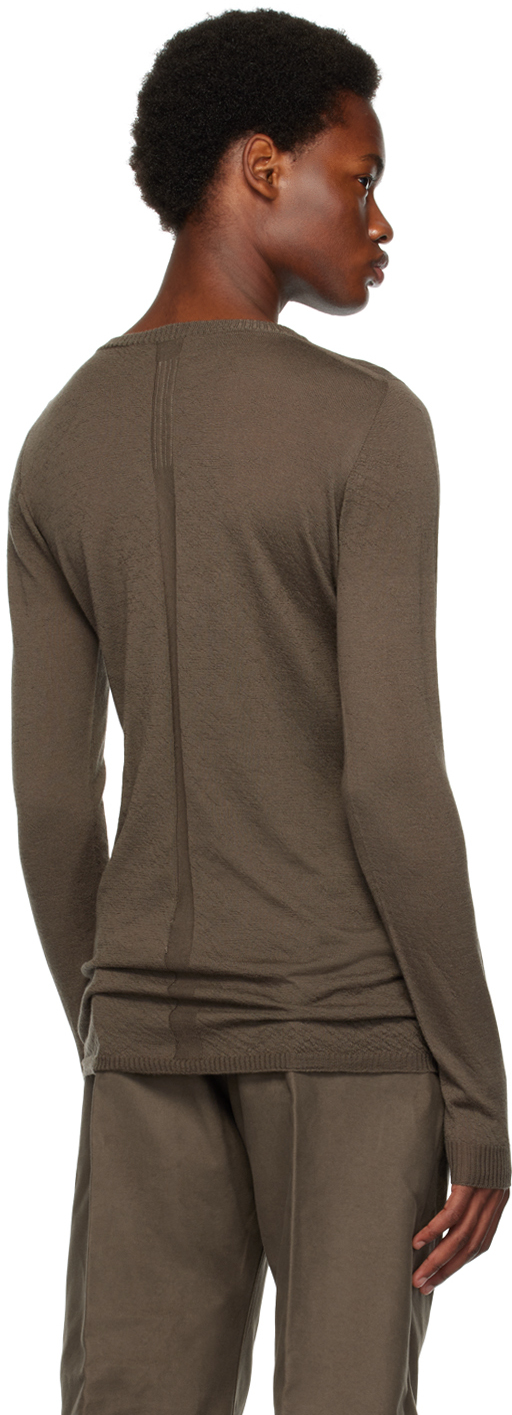 Rick Owens Biker Level Wool Sweater In 34 Dust