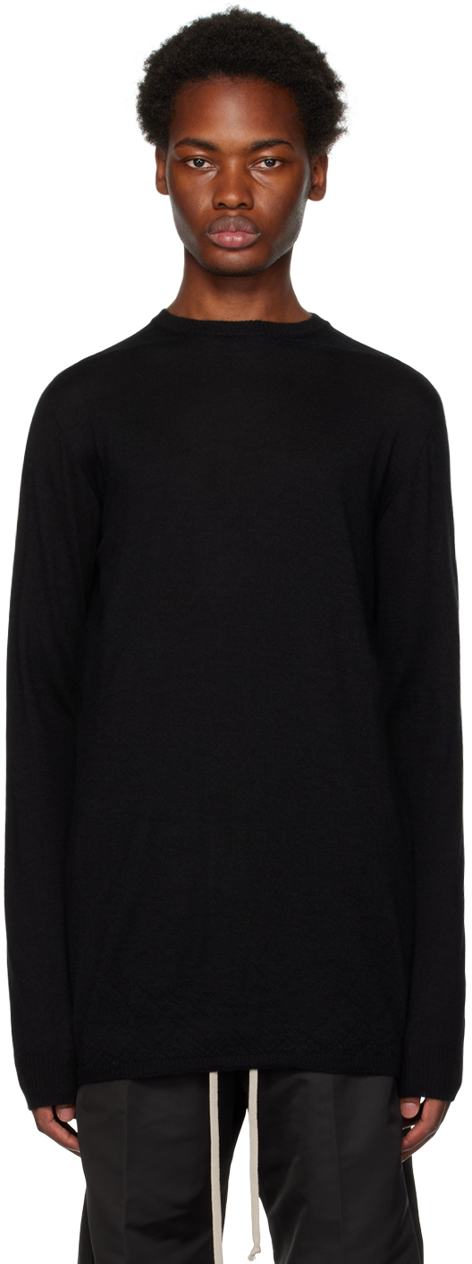 Rick Owens Black Oversized Sweater In 09 Black
