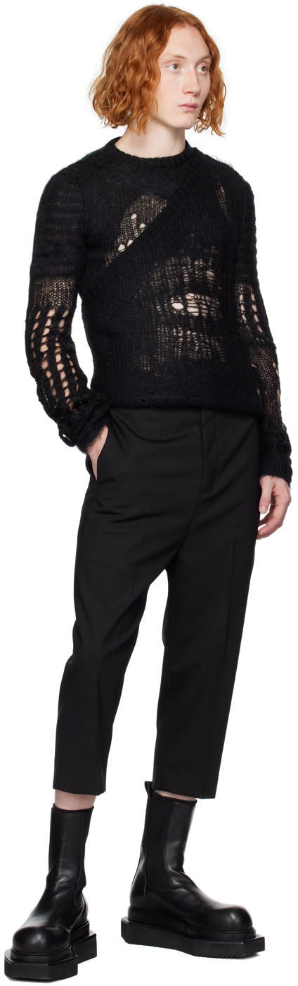 Rick Owens Black Spider Banana Sweater In 09 Black