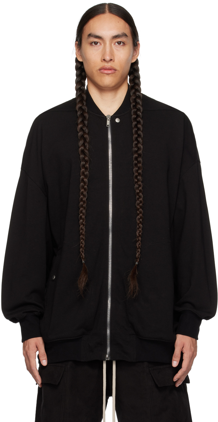 Black Jumbo Peter Flight Jacket by Rick Owens on Sale