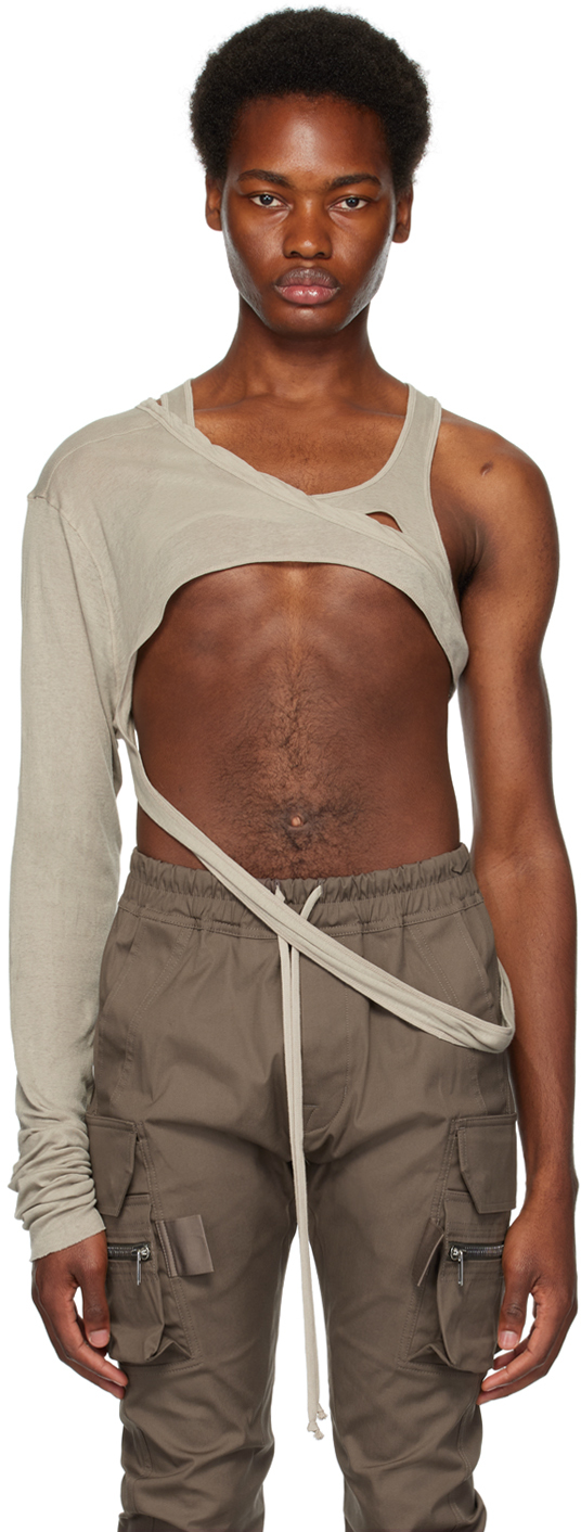 トップス Rick Owens Banana Skeletank Viscose Silk Rick Owens Gray Banana Skeletank Tank Top | Smart Closet
