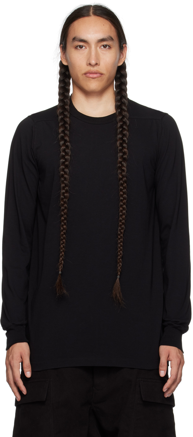 Rick Owens Black Level Long Sleeve T-shirt In 09 Black