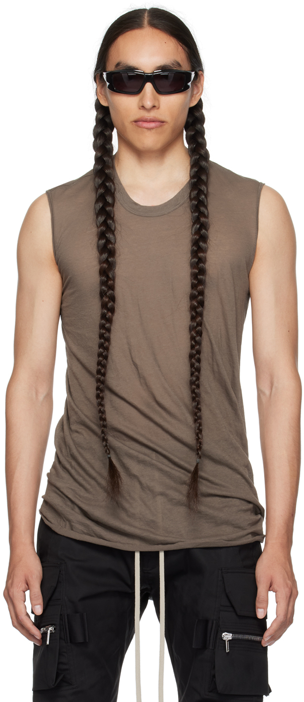 Rick Owens Gray Basic Tank Top In 34 Dust