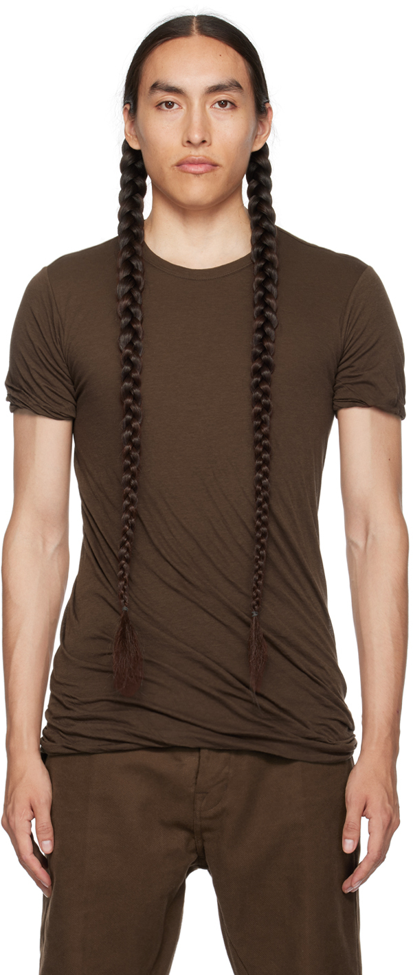 Rick Owens Brown Double T-shirt In 04 Brown