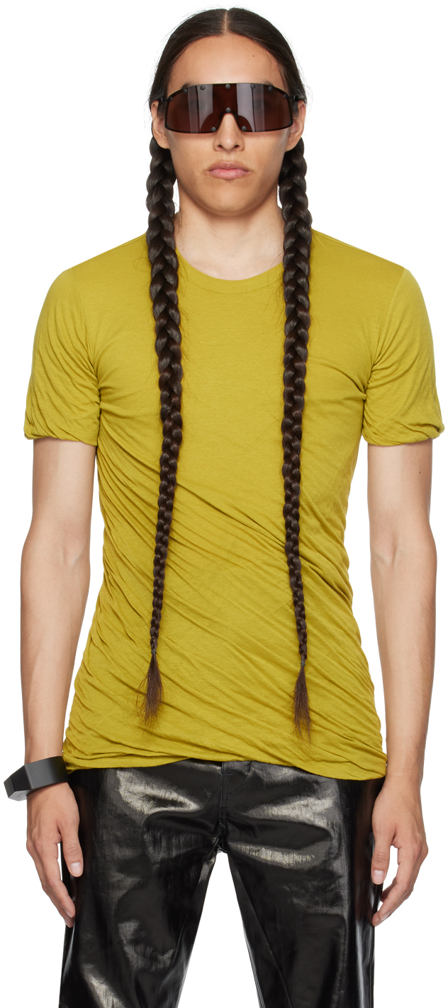 Shop Rick Owens Yellow Double T-shirt In 32 Acid