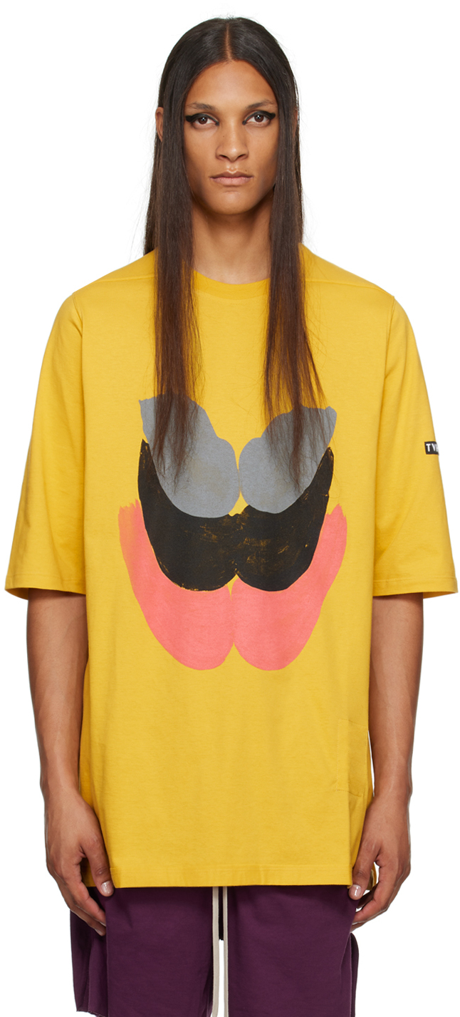 Rick Owens Ssense Exclusive Yellow Tvhkb Edition Jumbo T-shirt In 12100 Lemon