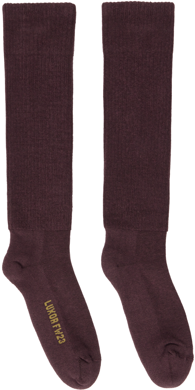 Rick Owens Purple Knee High Socks