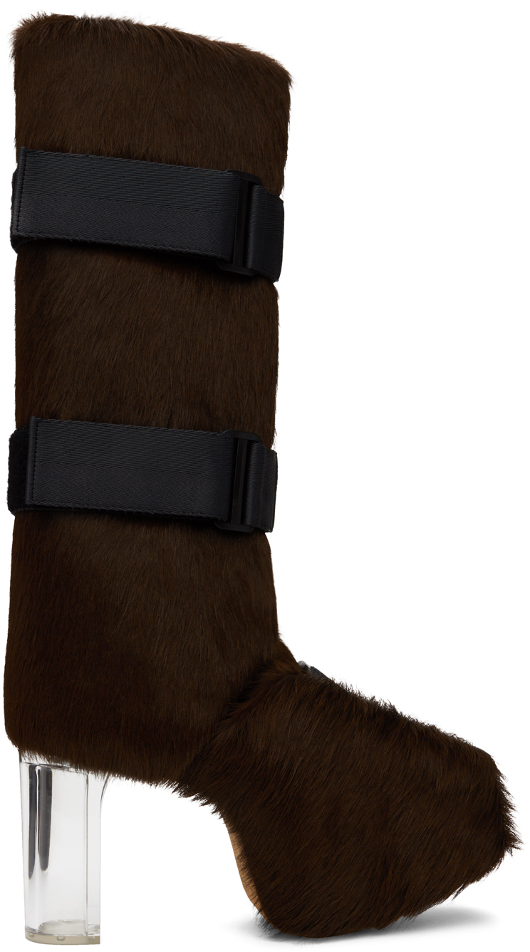 Brown Splint Platform Boots