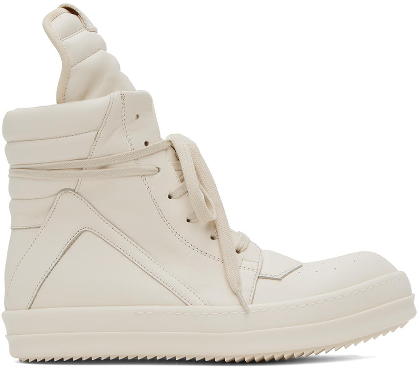 Rick Owens: 灰白色Geobasket 高帮运动鞋| SSENSE