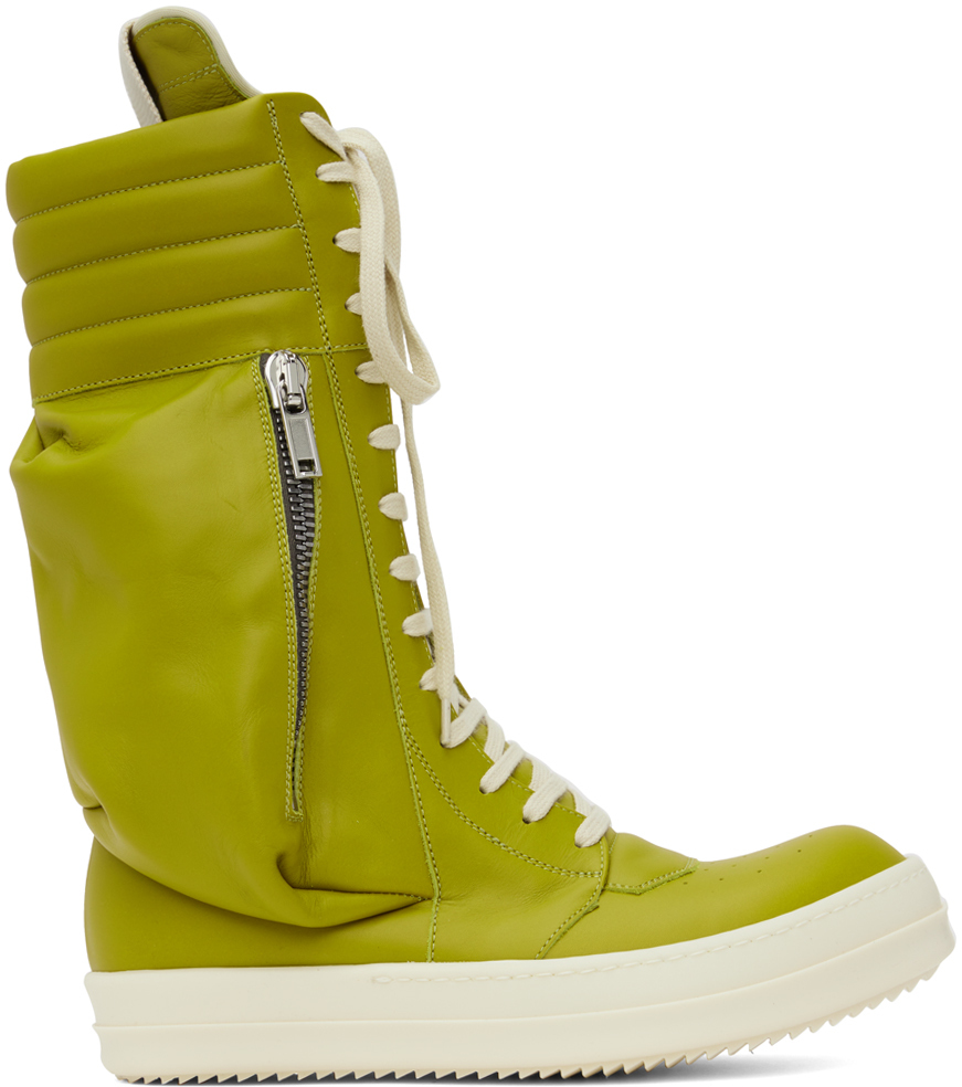 Green Cargobasket Sneakers by Rick Owens on Sale