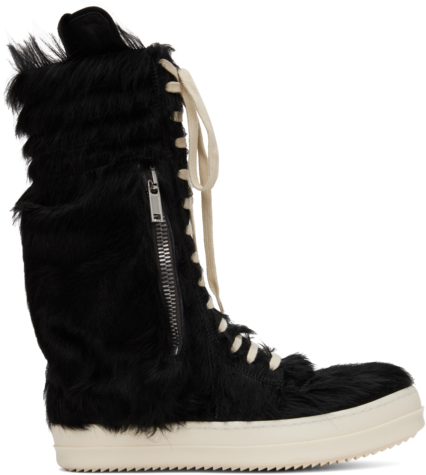 Black Cargobasket Sneakers by Rick Owens on Sale