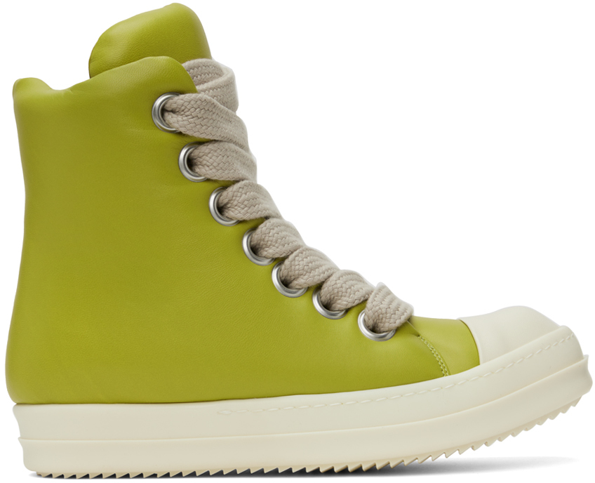 Yellow Jumbo Lace Padded Sneakers by Rick Owens on Sale