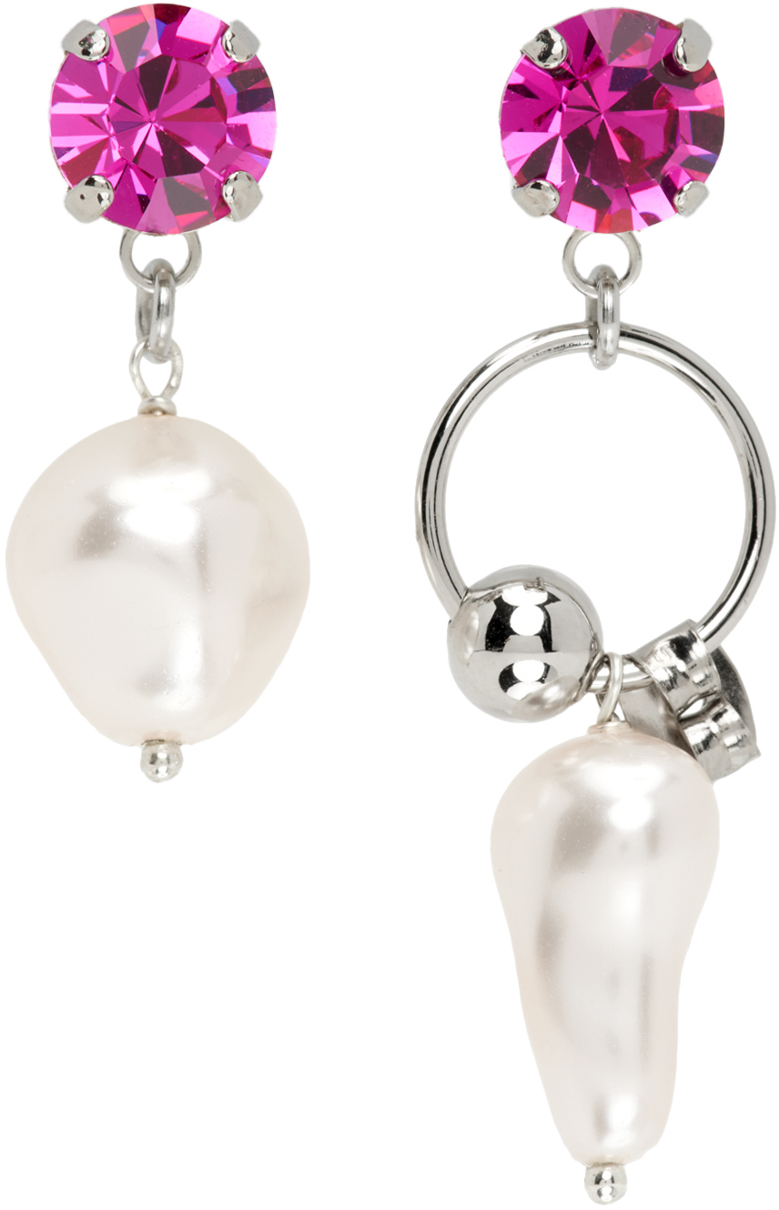 Silver & Pink Stan Earrings