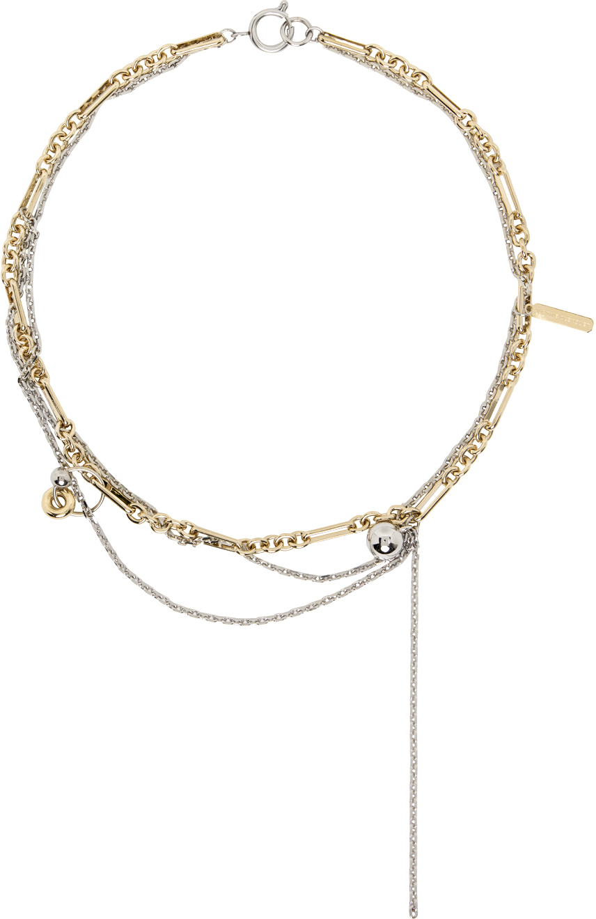 Justine Clenquet Gold & Silver Rachel Necklace In Gold/pallad