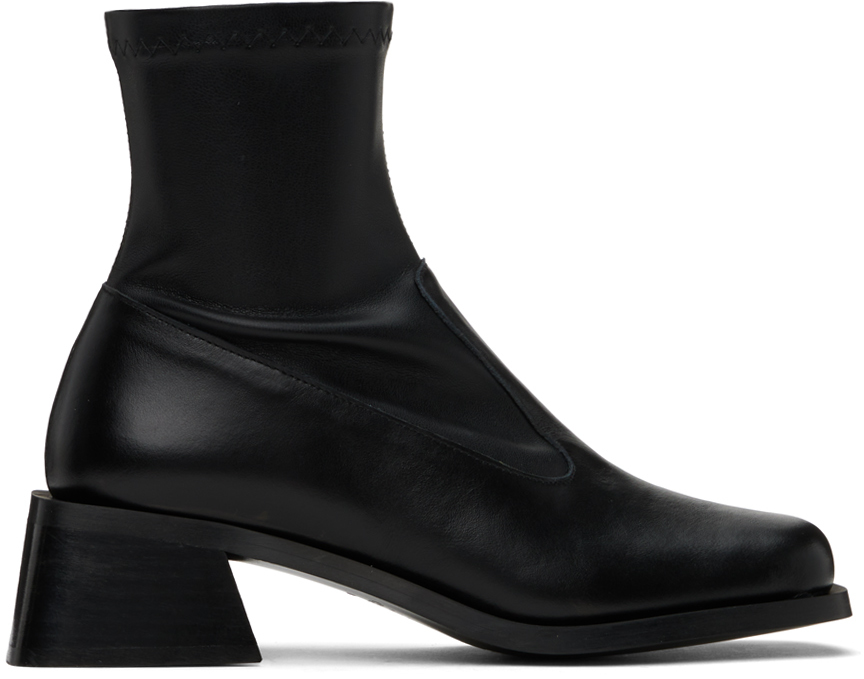 ★美品★定価6,6万★JUSTINE CLENQUET★スクエアトゥ ブーツ★黒 Justine Clenquet SSENSE Exclusive Black Eddie Tall Boots
