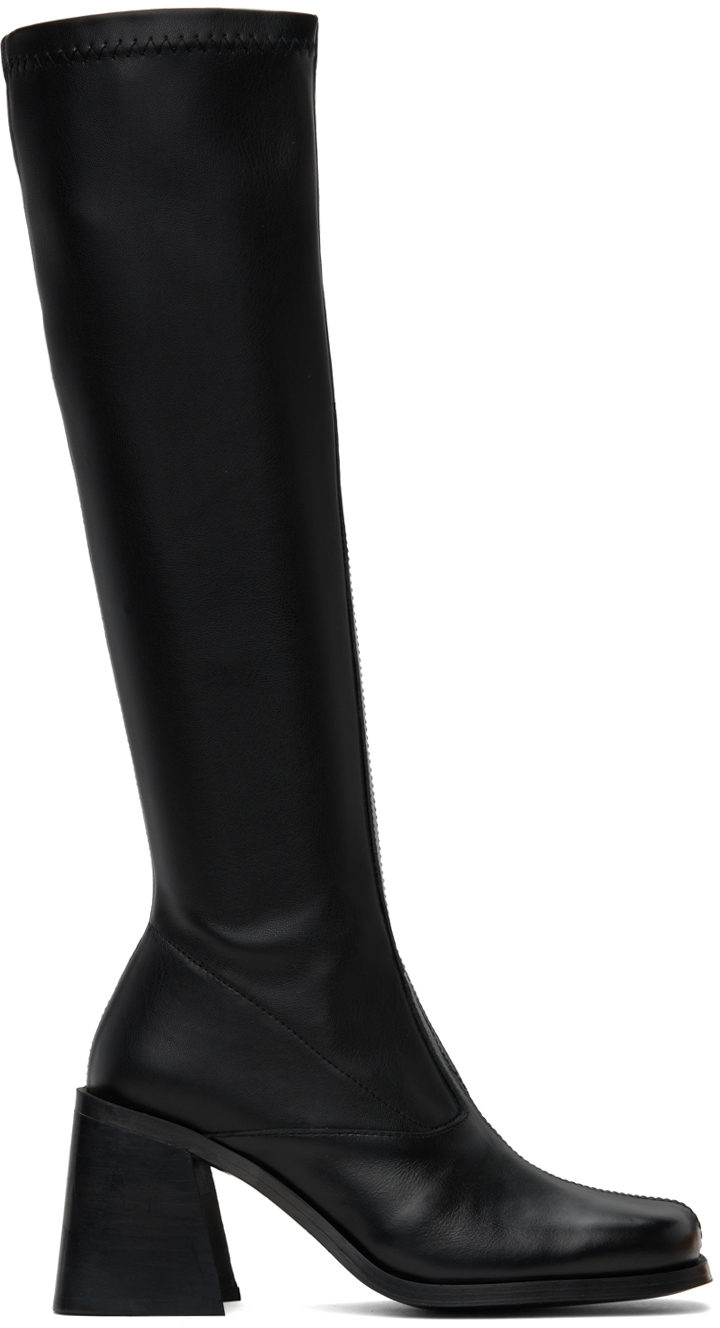 Justine Clenquet Black Eddie Boots In Black Leather