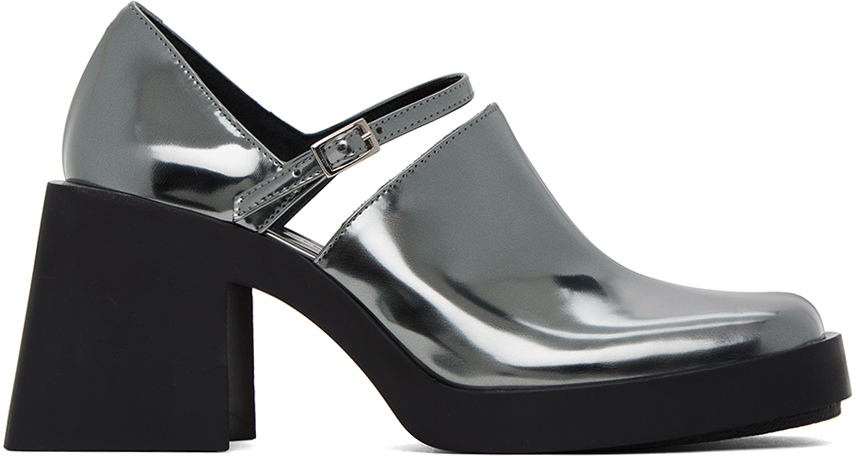 Silver Kim Heels by Justine Clenquet on Sale