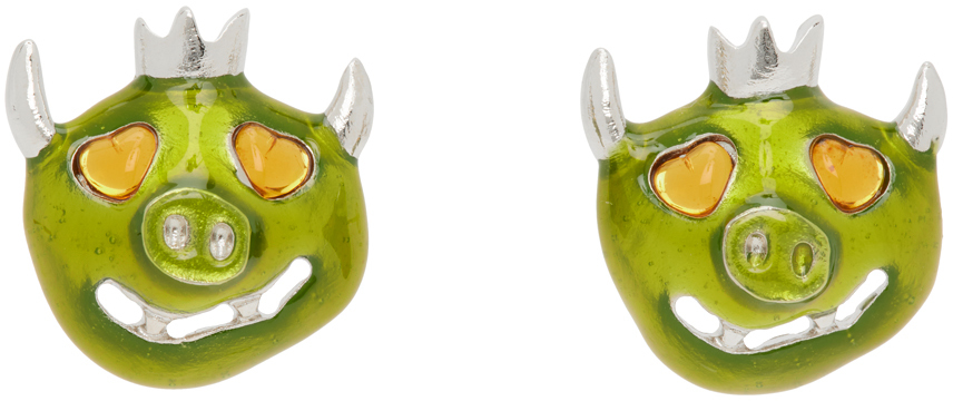 Collina Strada Green Munster Earrings