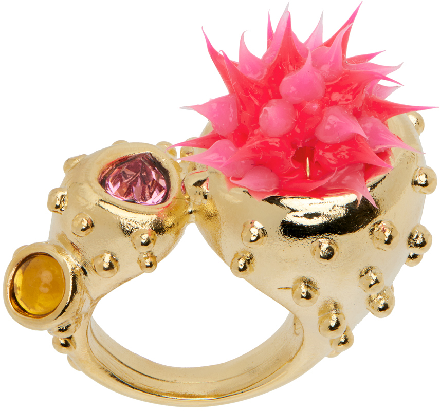 Gold & Pink Candy Pod Ring