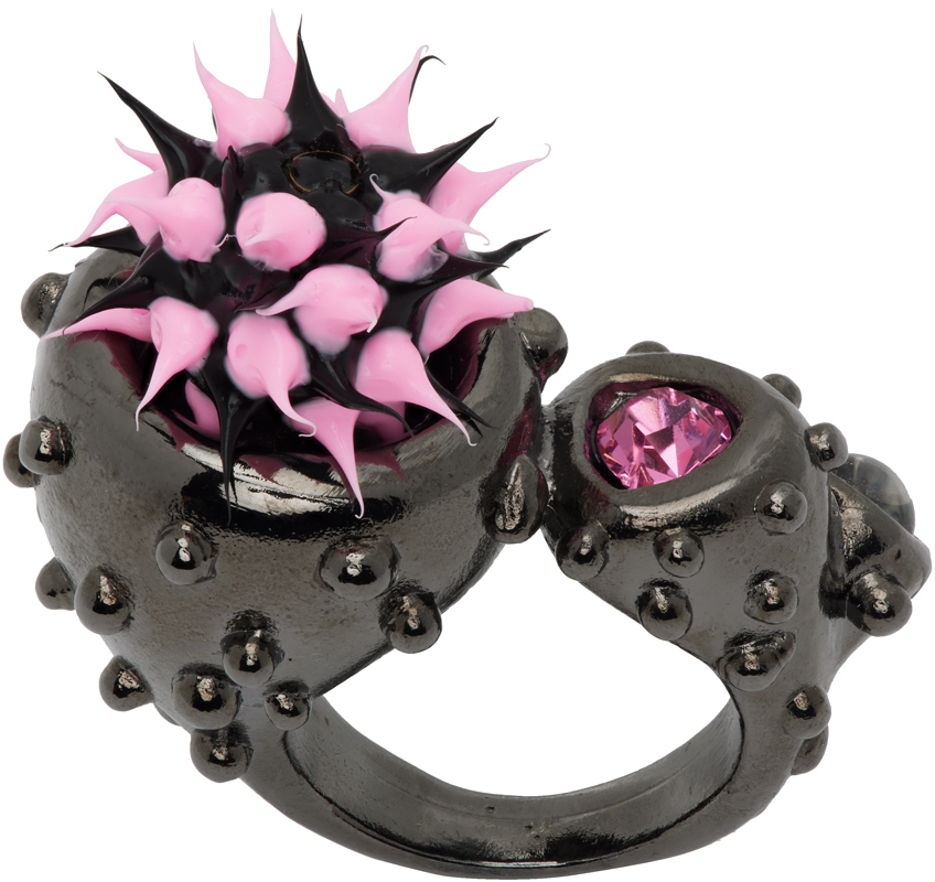 Collina Strada Black & Pink Candy Pod Ring