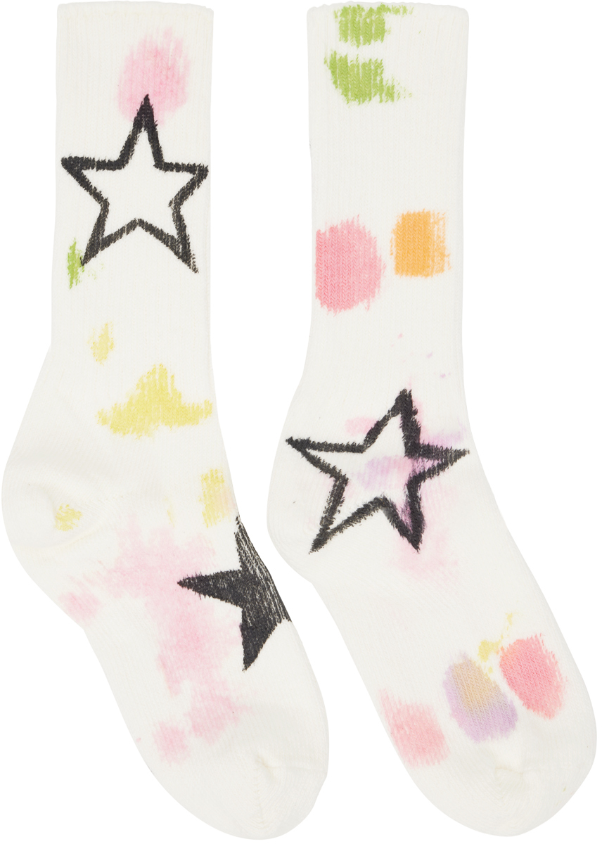 Collina Strada Off-white Star Burst Socks In Multi