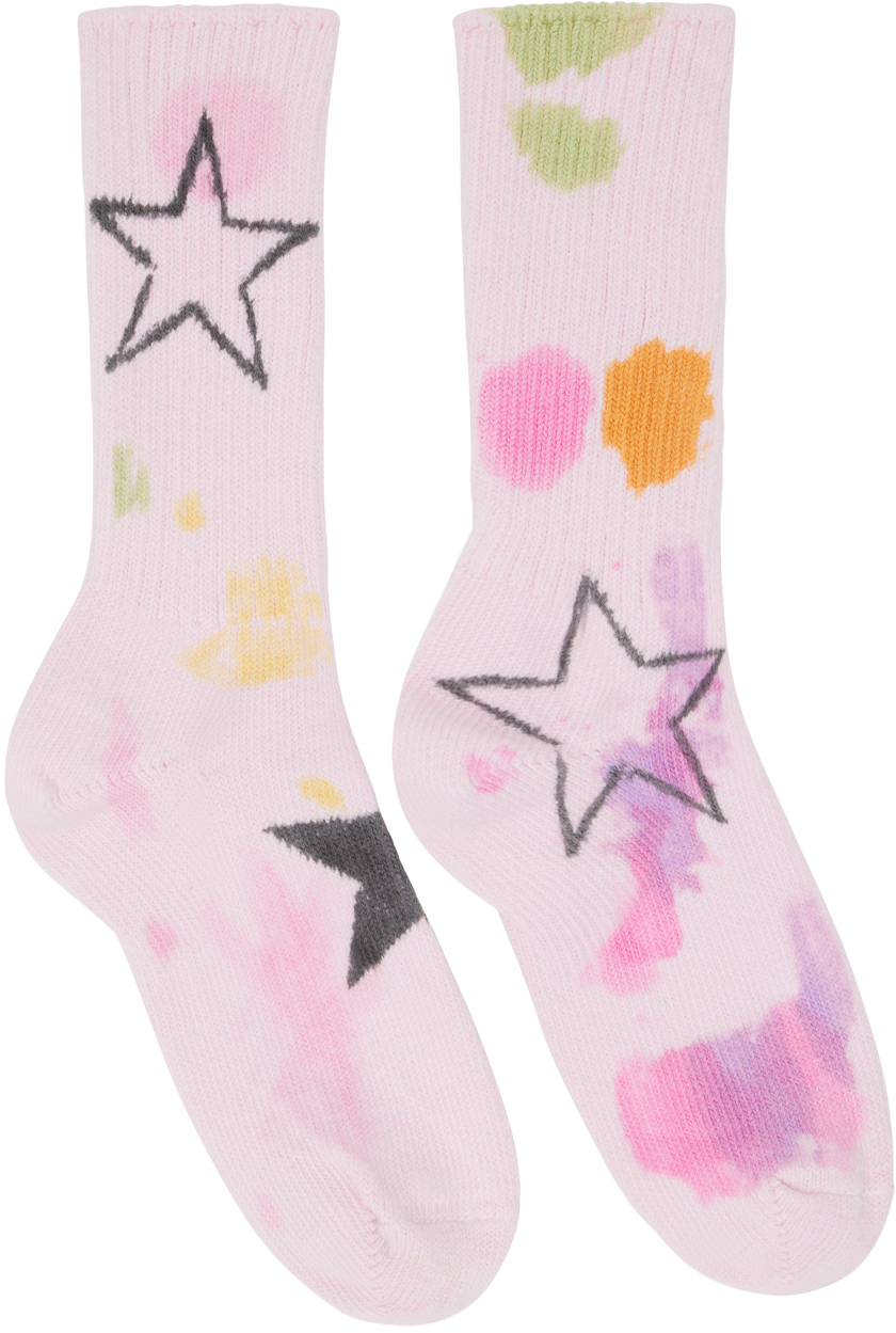 Collina Strada Pink Star Burst Socks