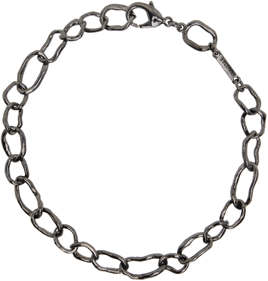 Collina Strada Gunmetal Crushed Chain Necklace