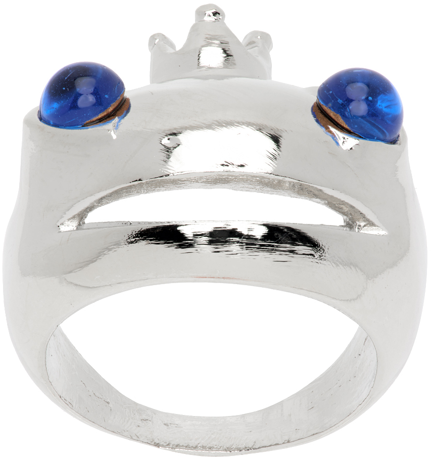 Silver Frog Prince Ring by Collina Strada on Sale