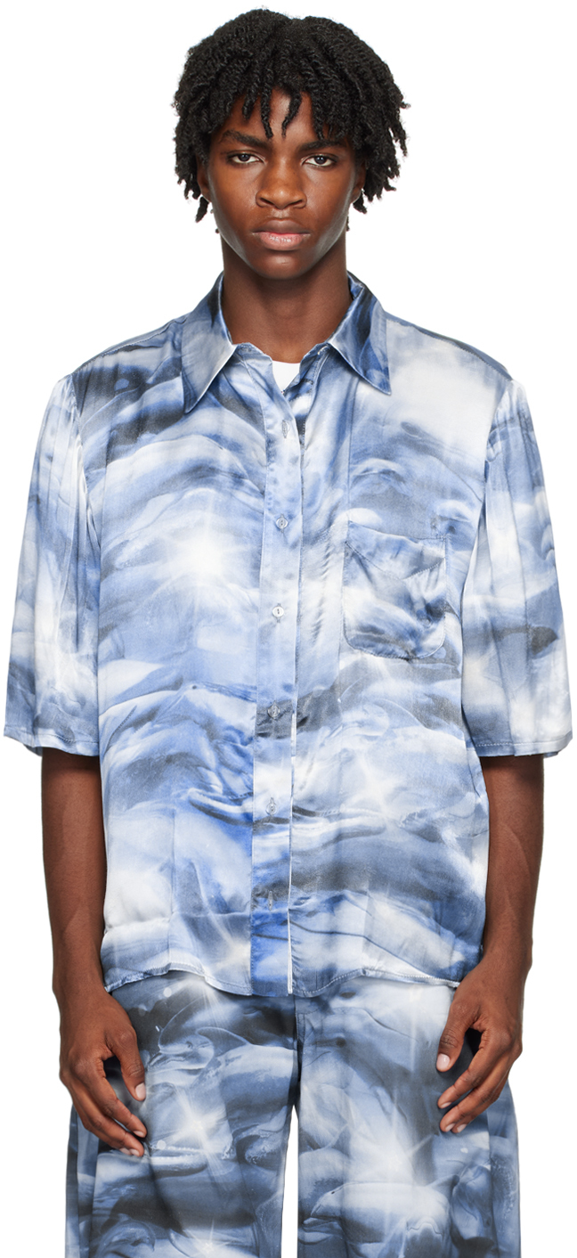 Collina Strada Navy Dolphin Sunny Button Up in Blue