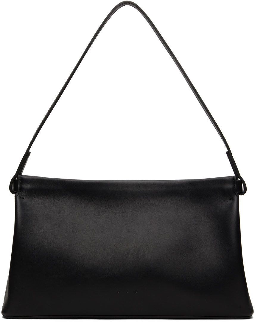 Aesther Ekme Sway Asymmetrical Leather Shoulder Bag In Black