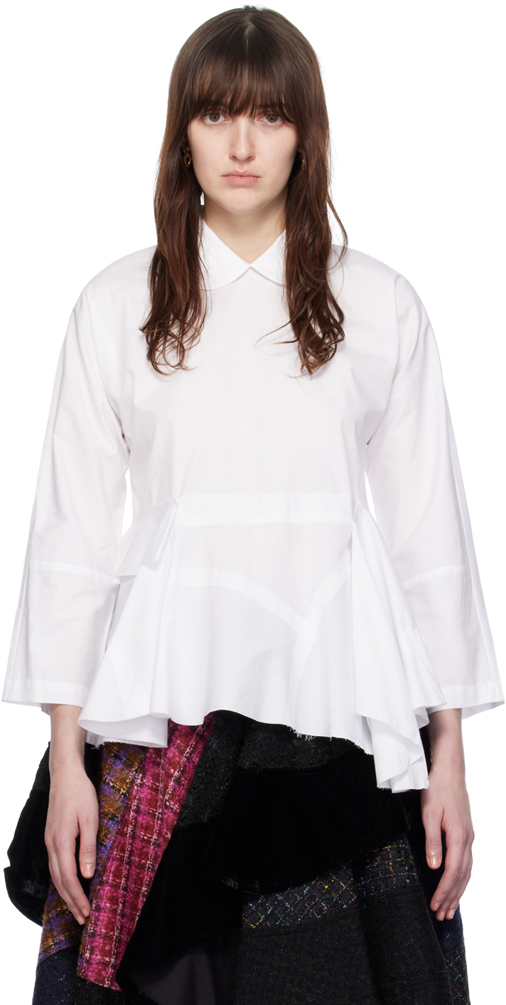 Tao Comme Des Garçons White Tiered Blouse In 2 White