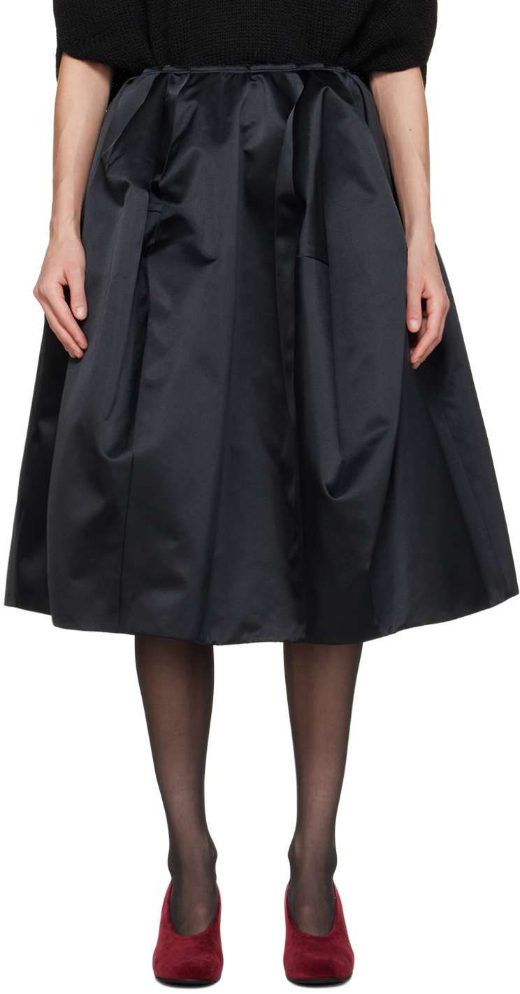 Comme Des Garçons Black Structured Midi Skirt In 1 Black