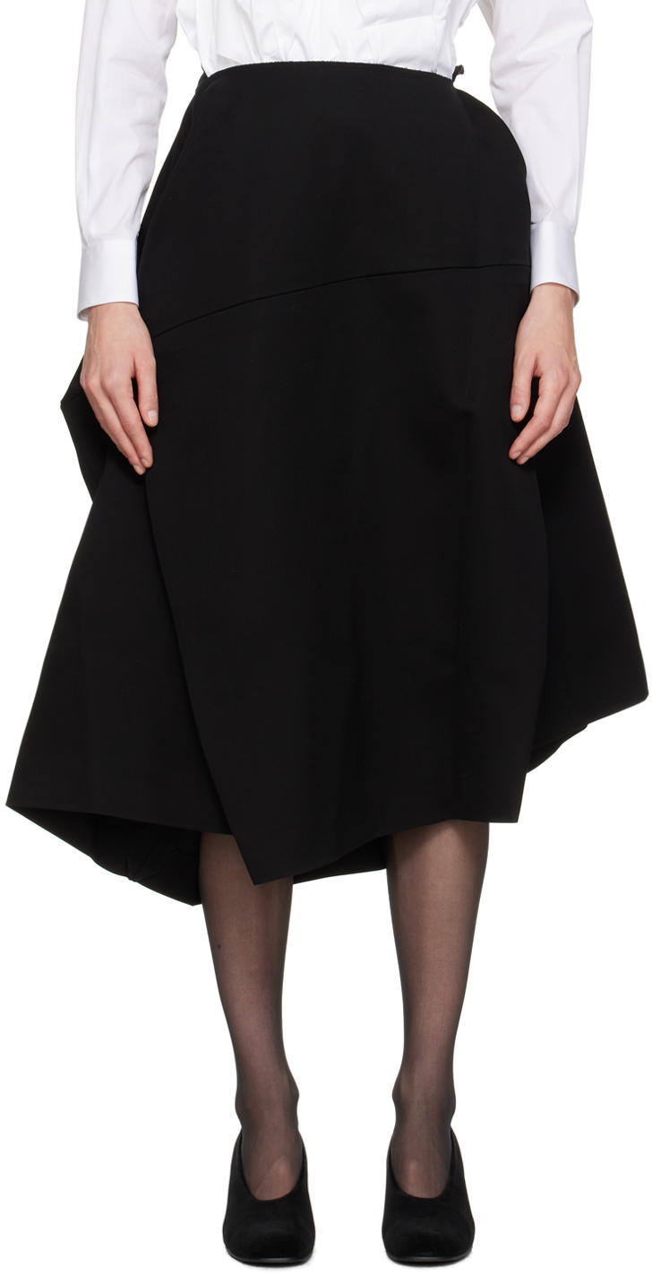 Comme Des Garçons Black Structured Midi Skirt In 1 Black