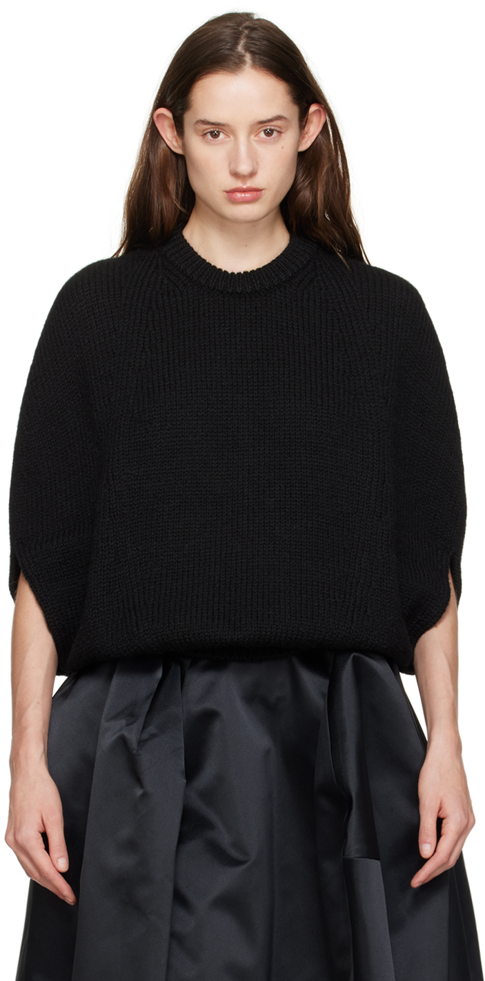 Black Crewneck Sweater by Comme des Garçons on Sale