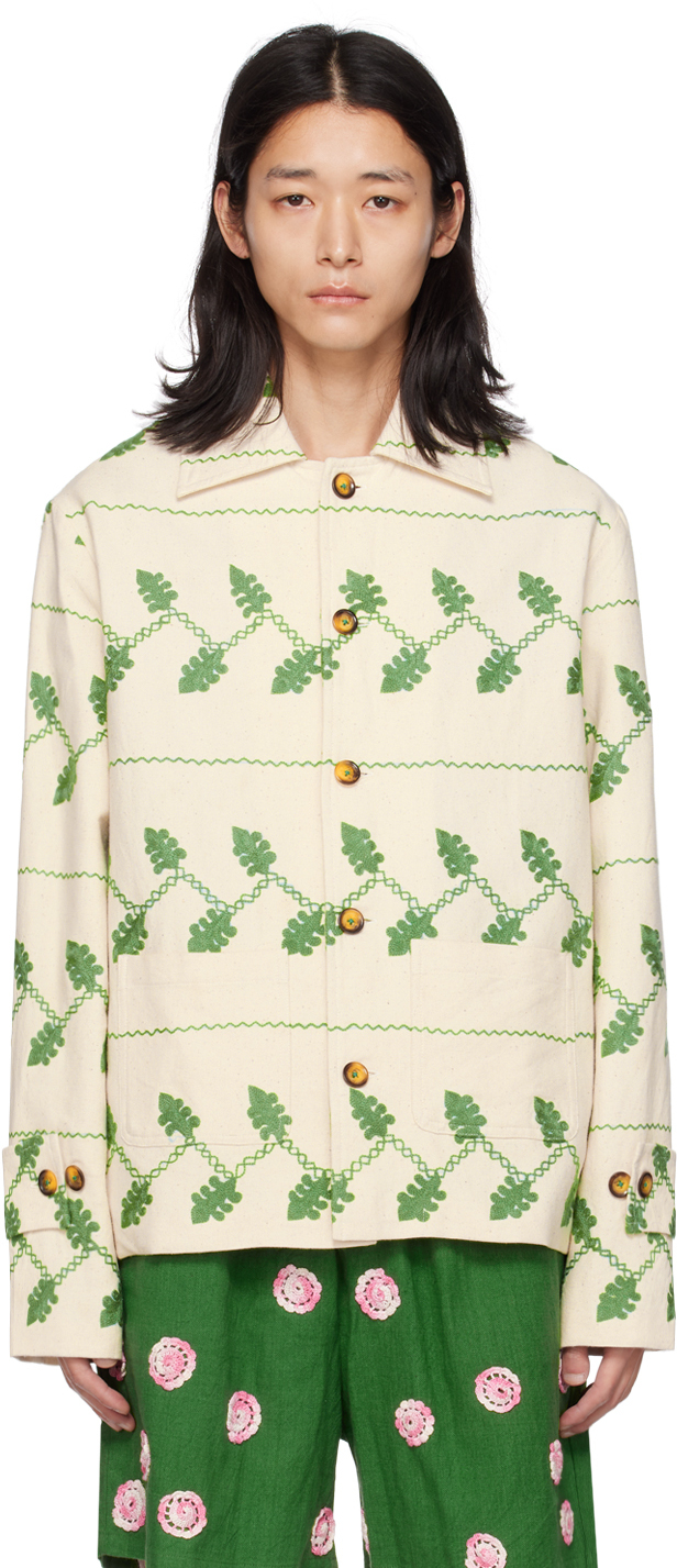 Harago White Embroidered Jacket