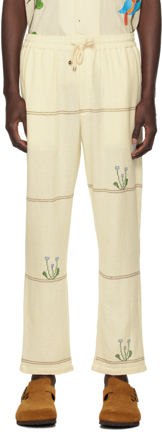 Off-White Embroidered Trousers