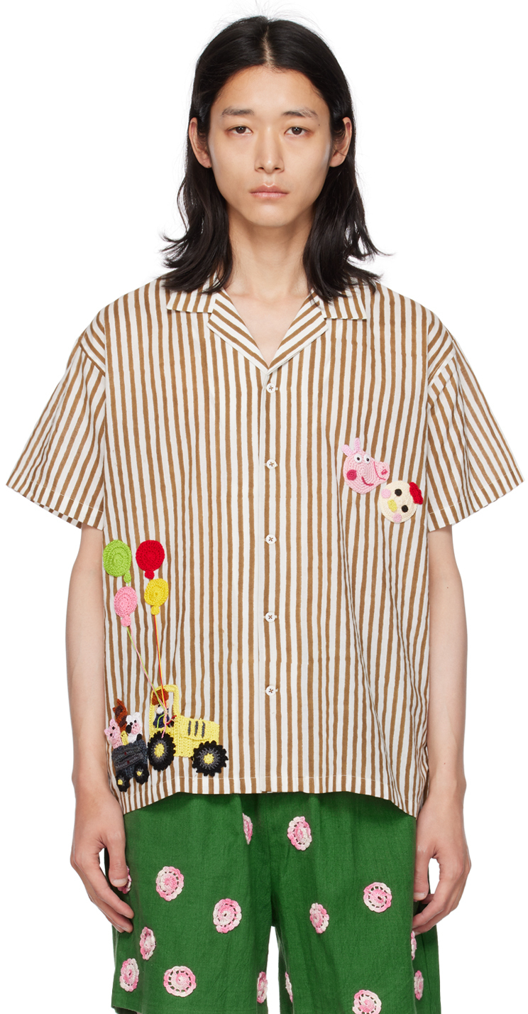 Harago Off-white Striped Shirt