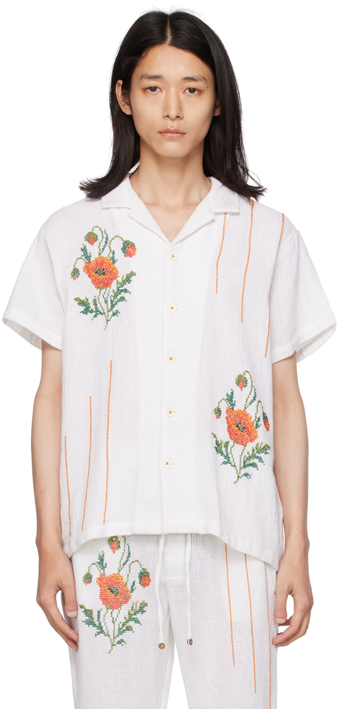 Harago Off-white Floral Shirt