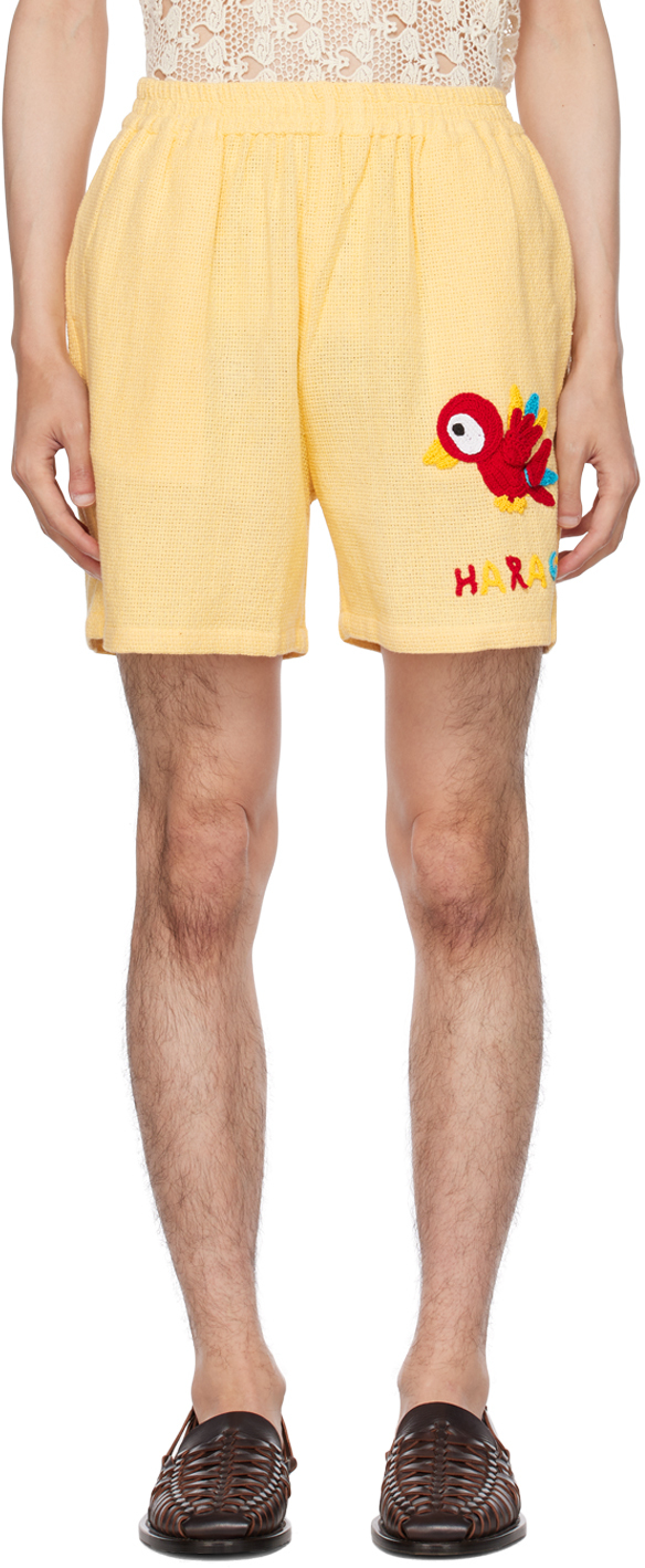 Shop Harago Yellow Two-pocket Shorts