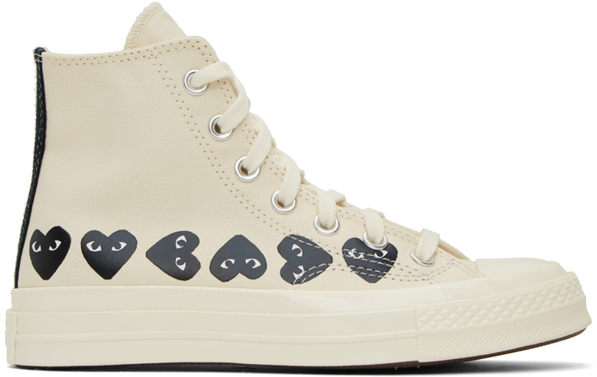 COMME des GARÇONS PLAY Off-White Converse Edition Chuck 70 Multi Heart Sneakers