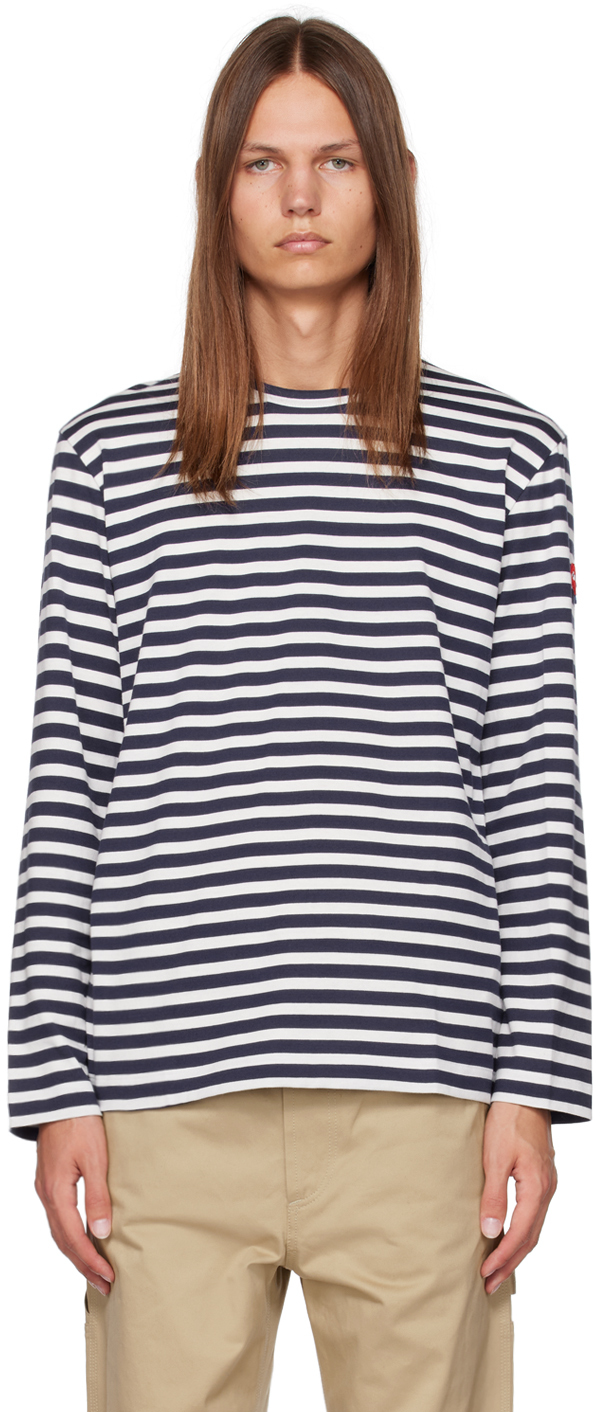 COMME des GARÇONS PLAY Navy & White Invader Edition Long Sleeve T-Shirt