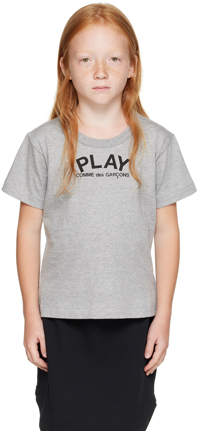 Comme Des Garçons Play Kids Gray 'play' T-shirt In 1â -â Grey