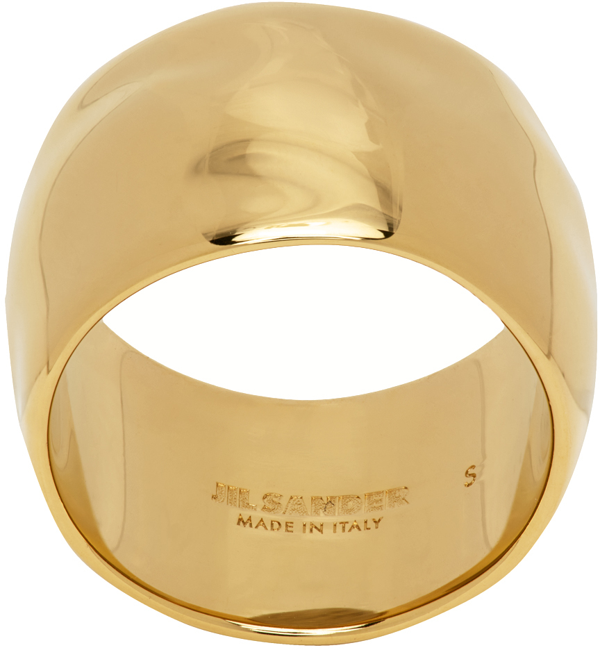 Jil Sander Gold Band Ring In 712 Gold