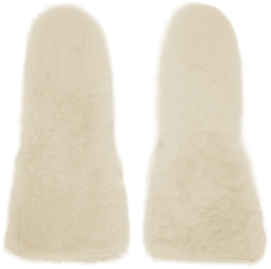 【関税込み】Jil Sander オフホワイト シアリング ミトン J07WG0023P4841106_2.jpg
