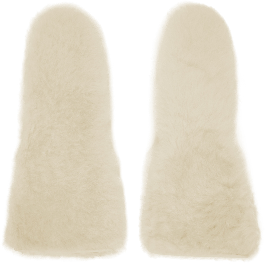 Off-White Shearling Mittens