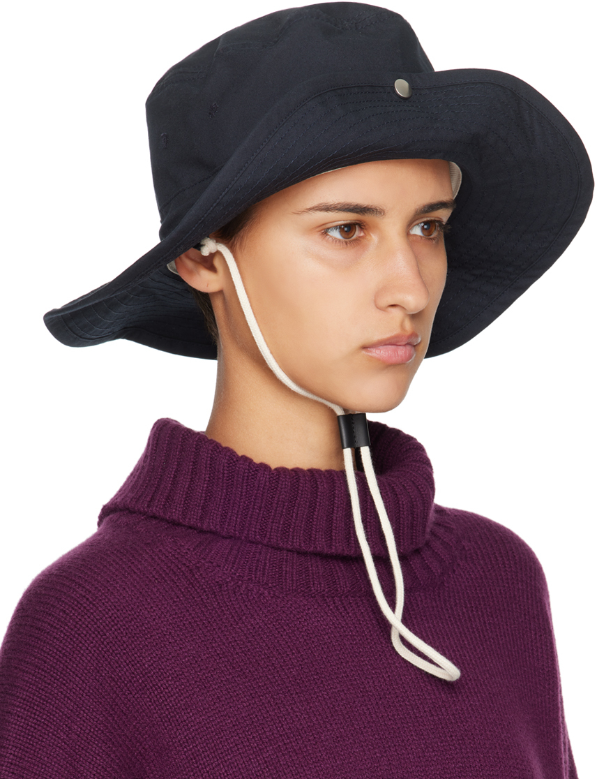JIL SANDER スナップボタン バケットハット Jil Sander Navy Button Bucket Hat | Smart Closet