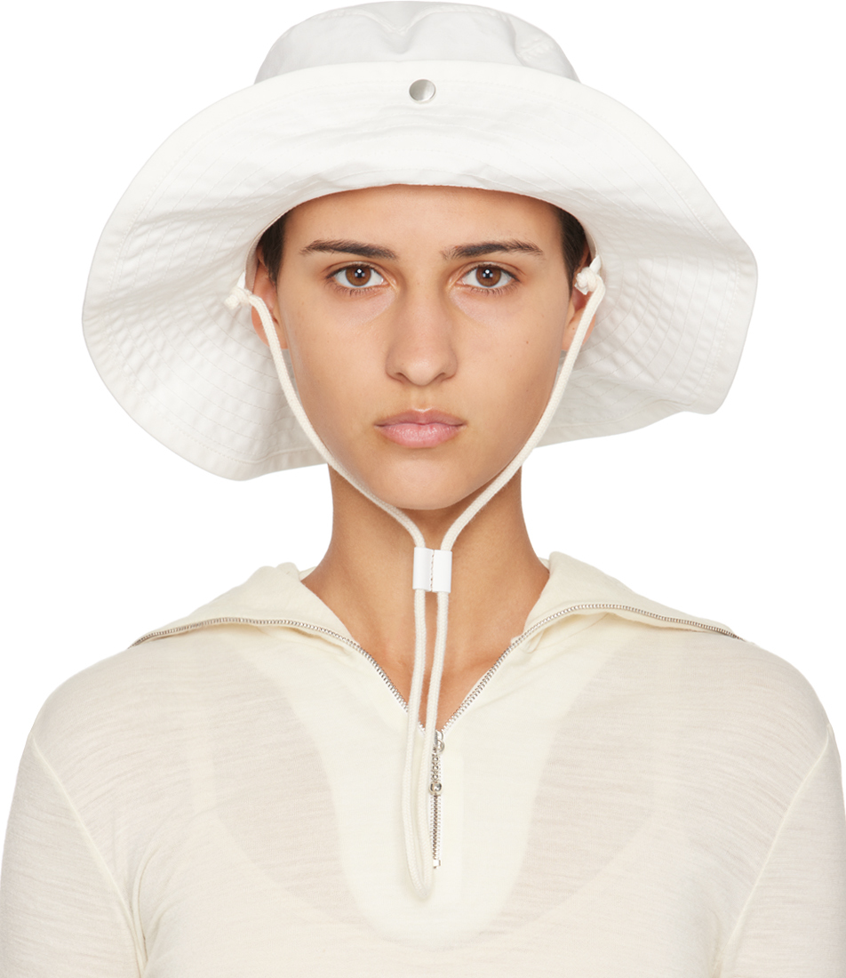 Jil Sander: Off-White Button Bucket Hat | SSENSE